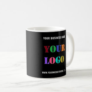 Anpassningsbar Company Logotyp och Text Business C Kaffemugg