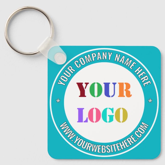 Anpassningsbar Company Logotyp och Text Business K Nyckelring (Framsida)