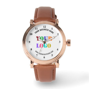 Anpassningsbar Company Logotyp och Text Business W Armbandsur