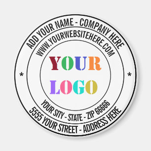 Anpassningsbar Company Logotyp- och Text Magnet-ma Magnet