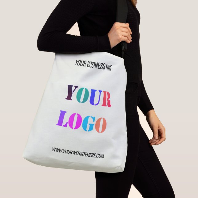 Anpassningsbar Company Logotyp och Text Tote eller Axelväska (Närbild)