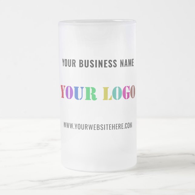 Anpassningsbar Company Logotyp och textglas Beer M Frostat Ölglas (Center)