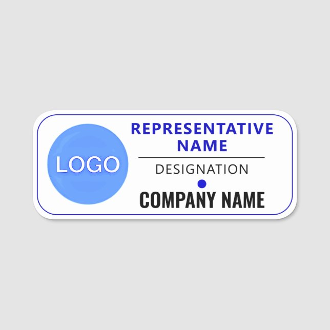 Anpassningsbar Company Logotyp | Personal och anst Namnbricka (Framsida)