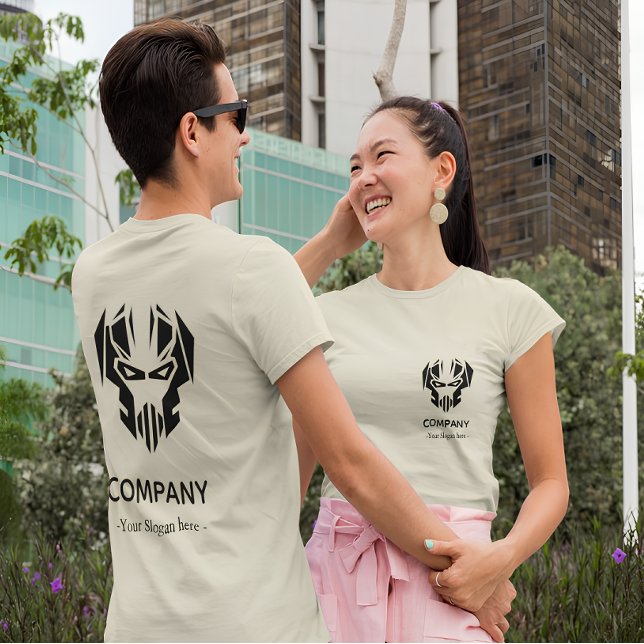 Anpassningsbar Company Logotyp | Personlig längst  T Shirt (Custom Company Logo  Personalized Back And Front T-Shirt)