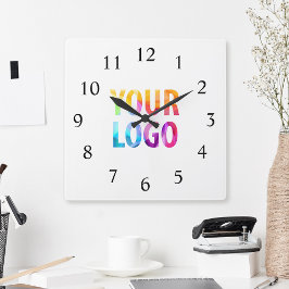 Anpassningsbar Company Logotyp Promotional Branded Fyrkantig Klocka