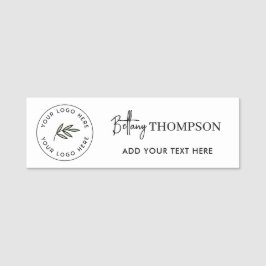 Anpassningsbar Company Logotyp Script Monogram Namnbricka