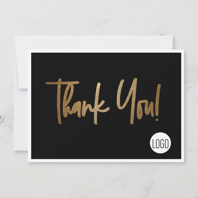 Anpassningsbar Company Logotyp Social Faux Guld Bl Inbjudningar (Framsida)