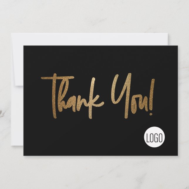 Anpassningsbar Company Logotyp Social Faux Guld Bl Inbjudningar (Framsida)