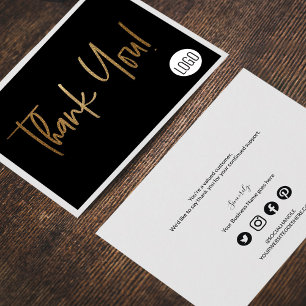 Anpassningsbar Company Logotyp Social Faux Guld Bl Tack Kort