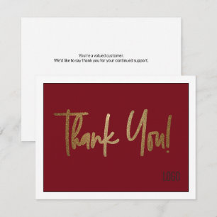 Anpassningsbar Company Logotyp Social Faux Guld Re Tack Kort