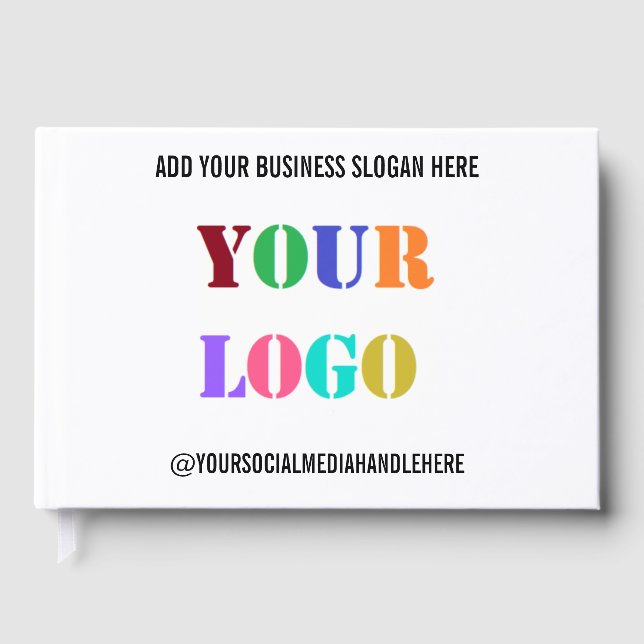 Anpassningsbar Company Logotyp Social Media Text G Gästböcker (Framsida)