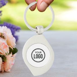 Anpassningsbar Company Logotyp Swirl Silverfärgad Nyckelring