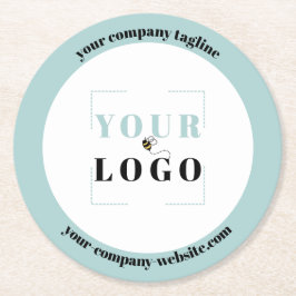 Anpassningsbar Company Logotyp Tagline och webbpla Underlägg Papper Rund