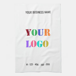 Anpassningsbar Company Logotyp Text Business Kitch Kökshandduk
