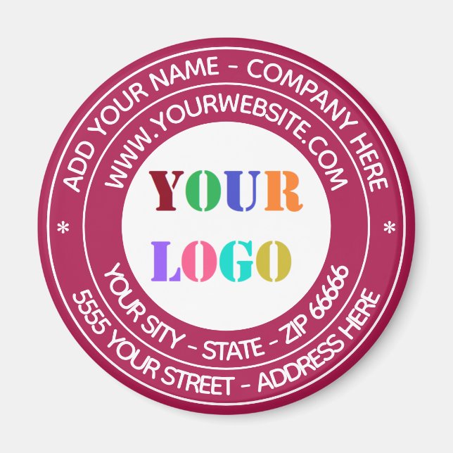 Anpassningsbar Company Logotyp Text Business Magne Magnet (Framsidan)