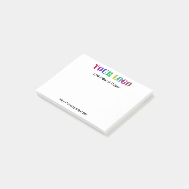 Anpassningsbar Company Logotyp Text Business Post  Post-it Block (Vinklad)