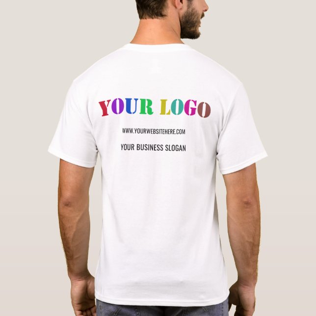 Anpassningsbar Company Logotyp Text Business T-Shi T Shirt (Baksida)