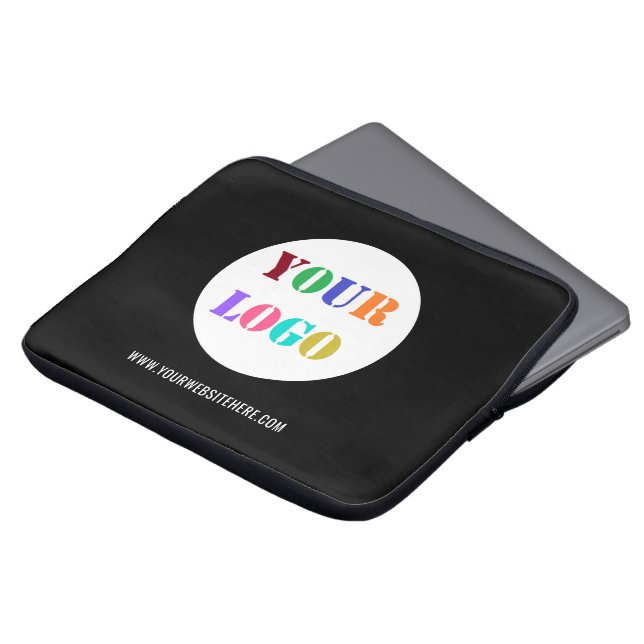 Anpassningsbar Company Logotyp Text Laptop sleeve  (Framsida topp)