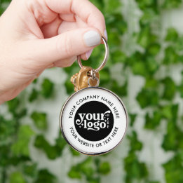 Anpassningsbar Company Logotyp Text Modern Rund Silverfärgad Nyckelring