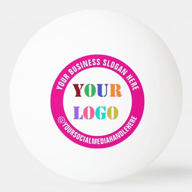 Anpassningsbar Company Logotyp Text Ping Pong Boll (Framsidan)