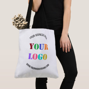 Anpassningsbar Company Logotyp Text Promote Tote B Tygkasse