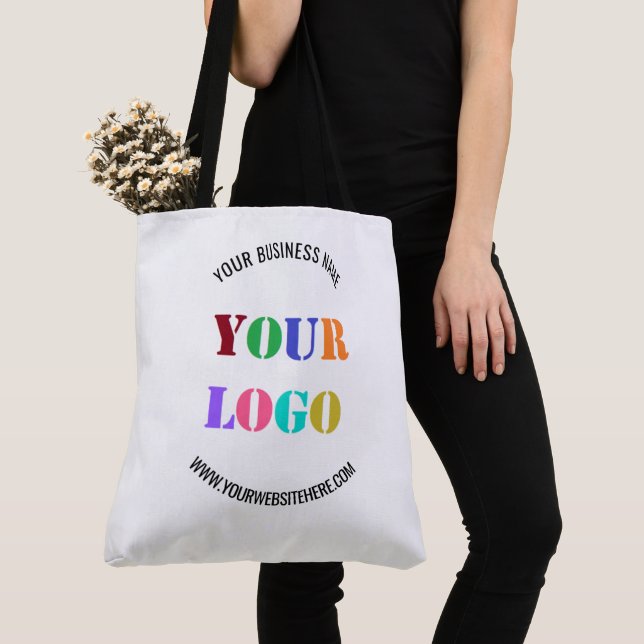 Anpassningsbar Company Logotyp Text Promote Tote B Tygkasse (Närbild)