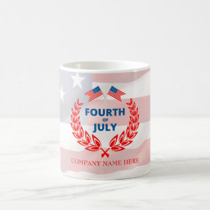 Anpassningsbar Company Namn 4 juli Patriotic USA f Kaffemugg