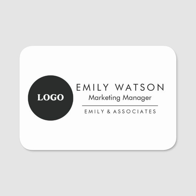 Anpassningsbar Company Namn Badge - Professionell  Namnbricka (Framsida)