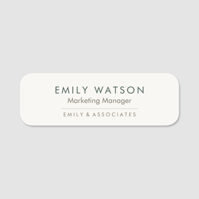 Anpassningsbar Company Namn Badge - Professionell  Namnbricka (Framsida)