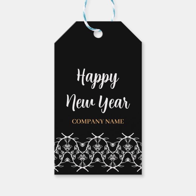 Anpassningsbar Company Namn Gott nytt år Presentetikett (Framsidan)