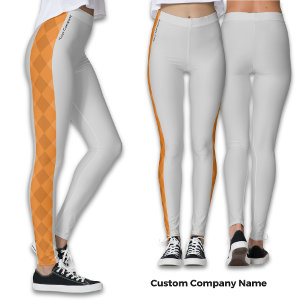 Anpassningsbar Company Namn Orange Accents Grått Leggings