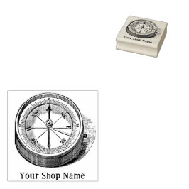 Anpassningsbar Compass Rustic Small Business Stämpel