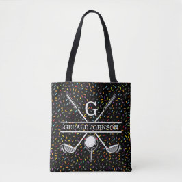 Anpassningsbar Confetti Golf Monogram Design Tygkasse