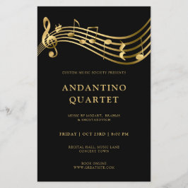 Anpassningsbar Consert Flyer Template Music Guld N