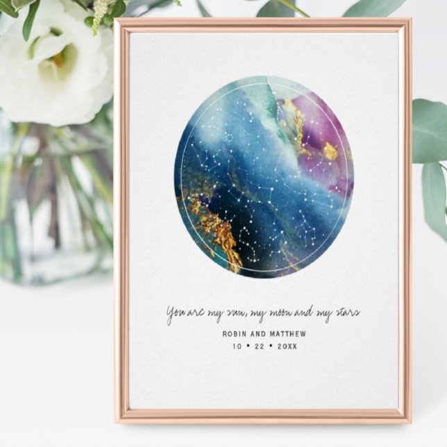 Anpassningsbar Constellations Star Karta Gift/Even Poster (Skapare uppladdad)