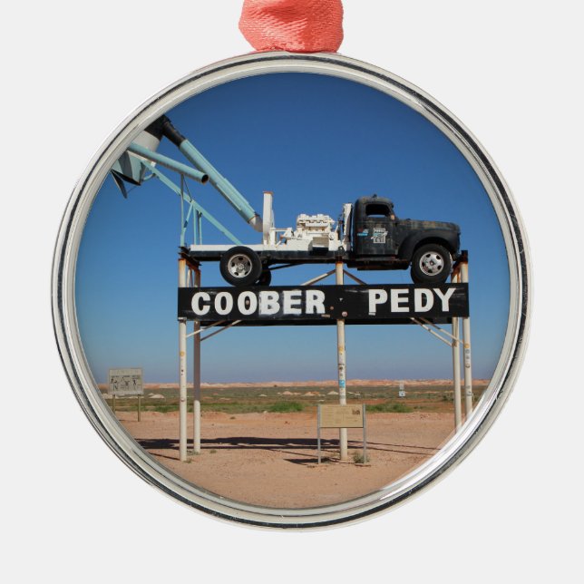 Anpassningsbar Coober Pedy Outback Souvenir Julgransprydnad Metall (Framsidan)