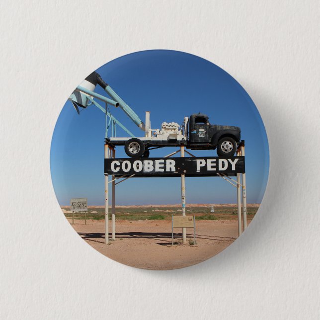 Anpassningsbar Coober Pedy Outback Souvenir Knapp (Framsida)