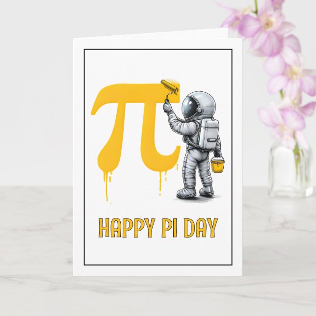 Anpassningsbar Coola Astronaut Painting Pi Symbol  Kort (Orkide)