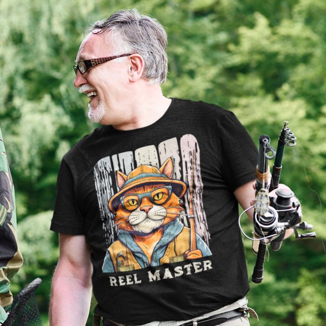 Anpassningsbar Coola Cat Pension Gifts for Fisherm T Shirt (Custom Cool Cat Retirement Gifts for Fisherman Dad)
