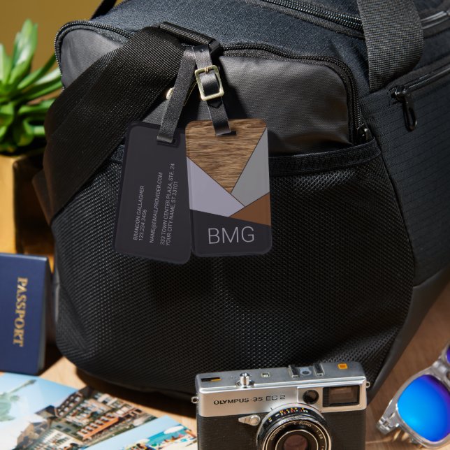 Anpassningsbar Coola Geometric Abstrakt Block Art  Bagagebricka (Fram & Baksida)