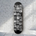 Anpassningsbar Coola Instagram Photo Collage Skate Mini Skateboard Bräda 18,5 Cm<br><div class="desc">Coola,  modernt skateboard-däck med anpassningsbarna Instagram Photo Collage. Anpassa enkelt med din favoritbilder. Gör en underbar visning med ett väggfäste (separat) för en underbar födelsedag eller studenten-gåva! Den här designen är svart och vit.</div>