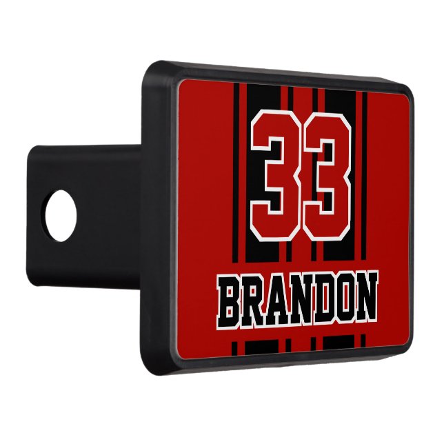 Anpassningsbar Coola Red and Black Auto Tävling Sp Dragkroksskydd (Höger)