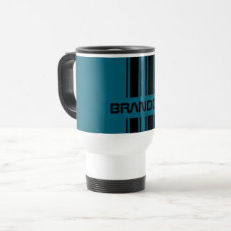 Anpassningsbar Coola Teal Blue Black Tävling Sport Resemugg
