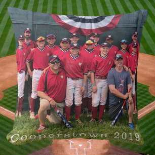 Anpassningsbar Cooperstown Baseball Team Photo Pil Kudde