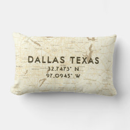 Anpassningsbar Coordinates City Karta | Beige Lumbarkudde