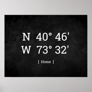 Anpassningsbar Coordinates Personlig Home Location Poster