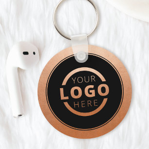 Anpassningsbar Copper Promotional Business Logotyp Nyckelring