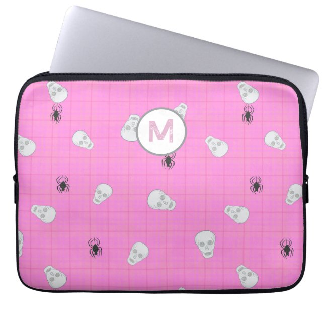 Anpassningsbar Coquette Rosa Plade Halloween Döska Laptop Fodral (Framsidan)