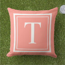 Anpassningsbar Coral Square Monogram Initial Brev