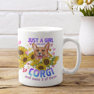 Anpassningsbar Corgi Älskare Solros Hund Trainer B Kaffemugg